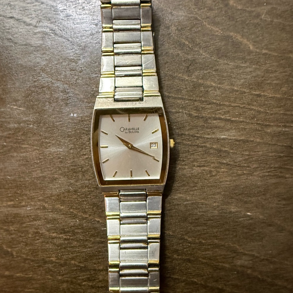 Classic Silver and Gold Men's Watch by Caravelle